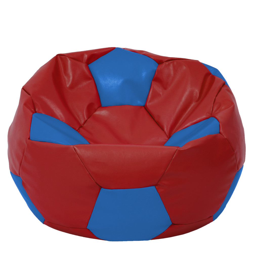 Fotoliu puf Mega Ball - imitatie piele - rosu/albastru Fotoliu puf Mega Ball - imitatie piele - rosu/albastru