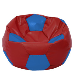Fotoliu puf Mega Ball - imitatie piele - rosu/albastru Fotoliu puf Mega Ball - imitatie piele - rosu/albastru