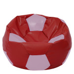 Fotoliu puf Mega Ball - imitatie piele - rosu/mov
