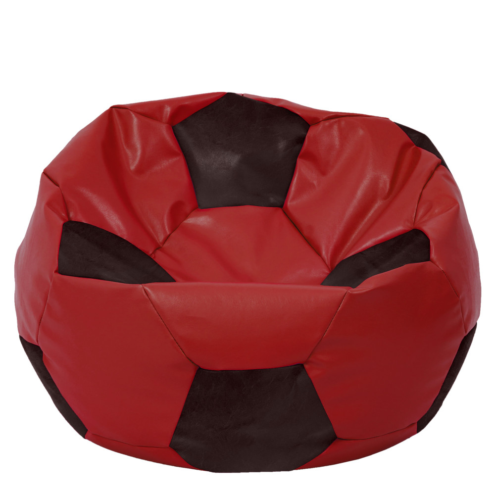 Fotoliu puf Mega Ball - imitatie piele - rosu/wenge Fotoliu puf Mega Ball - imitatie piele - rosu/wenge