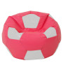 Fotoliu puf Mega Ball - imitatie piele - roz/alb Fotoliu puf Mega Ball - imitatie piele - roz/alb