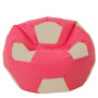 Fotoliu puf Mega Ball - imitatie piele - roz/crem Fotoliu puf Mega Ball - imitatie piele - roz/crem