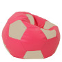 Fotoliu puf Mega Ball - imitatie piele - roz/crem Fotoliu puf Mega Ball - imitatie piele - roz/crem