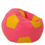 Fotoliu puf Mega Ball - imitatie piele - roz/galben Fotoliu puf Mega Ball - imitatie piele - roz/galben