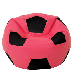 Fotoliu puf Mega Ball - imitatie piele - roz/negru Fotoliu puf Mega Ball - imitatie piele - roz/negru