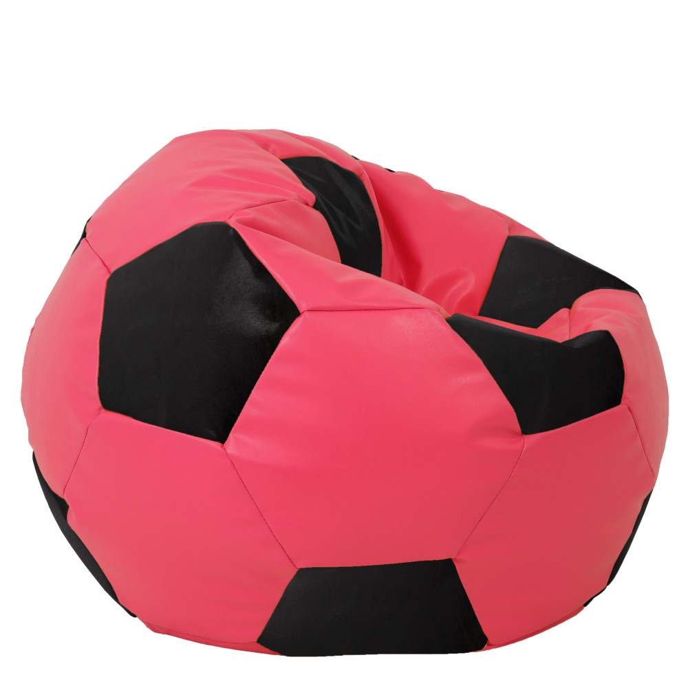 Fotoliu puf Mega Ball - imitatie piele - roz/negru Fotoliu puf Mega Ball - imitatie piele - roz/negru