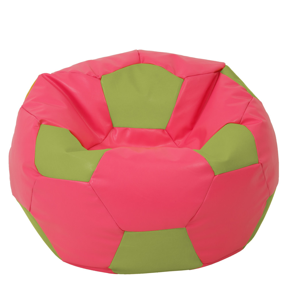 Fotoliu puf Mega Ball - imitatie piele - roz/verde Fotoliu puf Mega Ball - imitatie piele - roz/verde