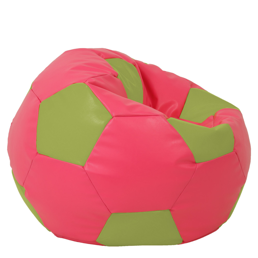 Fotoliu puf Mega Ball - imitatie piele - roz/verde Fotoliu puf Mega Ball - imitatie piele - roz/verde