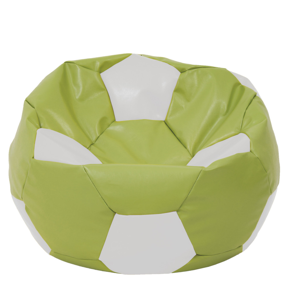 Fotoliu puf Mega Ball - imitatie piele - verde/alb Fotoliu puf Mega Ball - imitatie piele - verde/alb