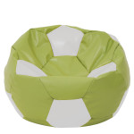 Fotoliu puf Mega Ball - imitatie piele - verde/alb
