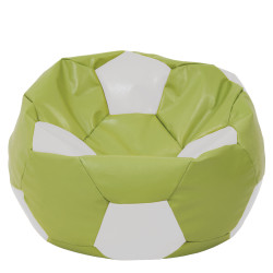 Fotoliu puf Mega Ball - imitatie piele - verde/alb Fotoliu puf Mega Ball - imitatie piele - verde/alb