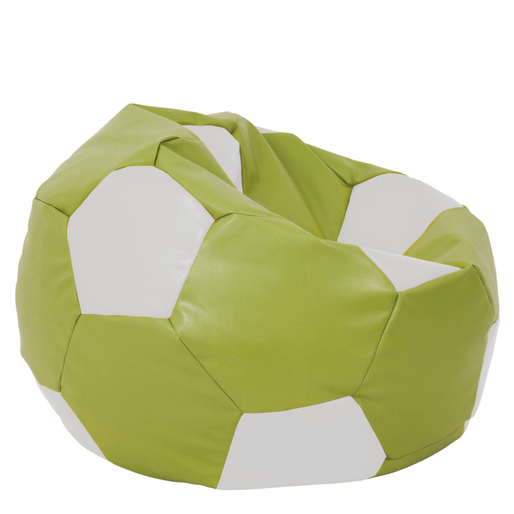 Fotoliu puf Mega Ball - imitatie piele - verde/alb Fotoliu puf Mega Ball - imitatie piele - verde/alb