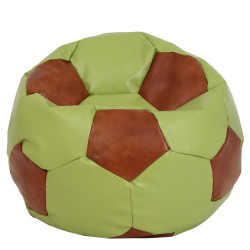 Fotoliu puf Mega Ball - imitatie piele - verde/coniac Fotoliu puf Mega Ball - imitatie piele - verde/coniac