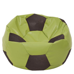 Fotoliu puf Mega Ball - imitatie piele - verde/maro Fotoliu puf Mega Ball - imitatie piele - verde/maro