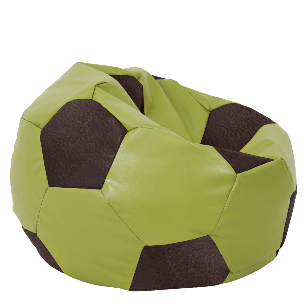 Fotoliu puf Mega Ball - imitatie piele - verde/maro Fotoliu puf Mega Ball - imitatie piele - verde/maro