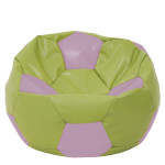 Fotoliu puf Mega Ball - imitatie piele - verde/mov