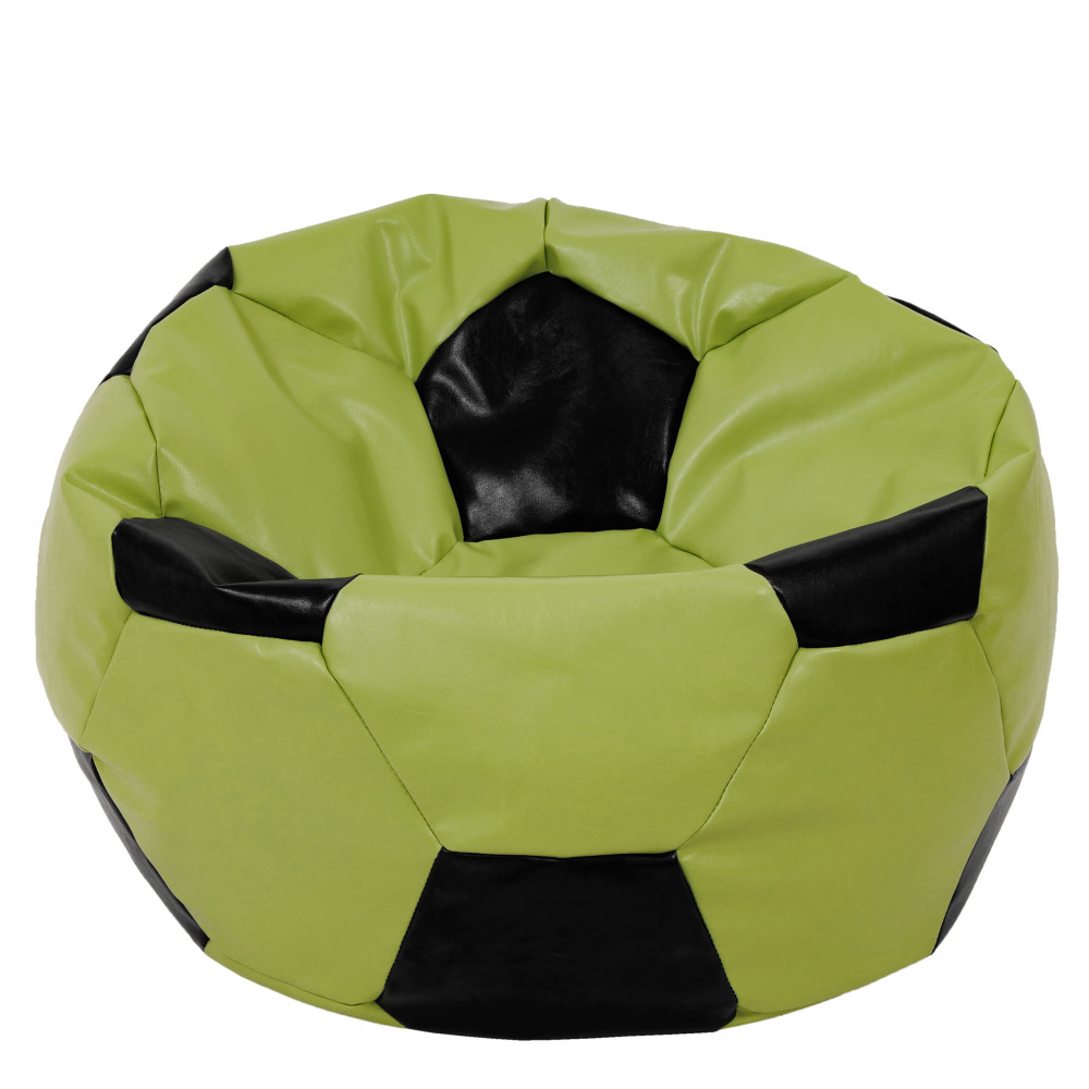 Fotoliu puf Mega Ball - imitatie piele - verde/negru Fotoliu puf Mega Ball - imitatie piele - verde/negru