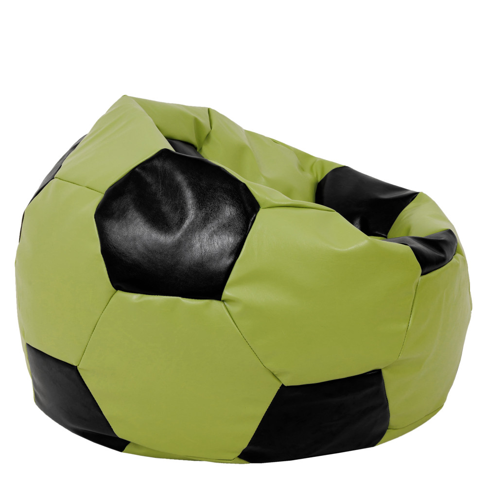 Fotoliu puf Mega Ball - imitatie piele - verde/negru Fotoliu puf Mega Ball - imitatie piele - verde/negru