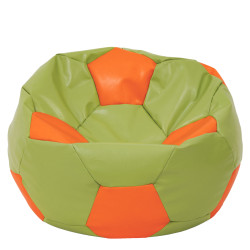 Fotoliu puf Mega Ball - imitatie piele - verde/portocaliu Fotoliu puf Mega Ball - imitatie piele - verde/portocaliu