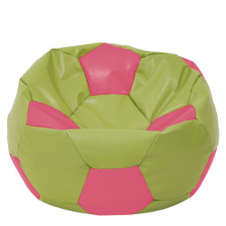 Fotoliu puf Mega Ball - imitatie piele - verde/roz Fotoliu puf Mega Ball - imitatie piele - verde/roz