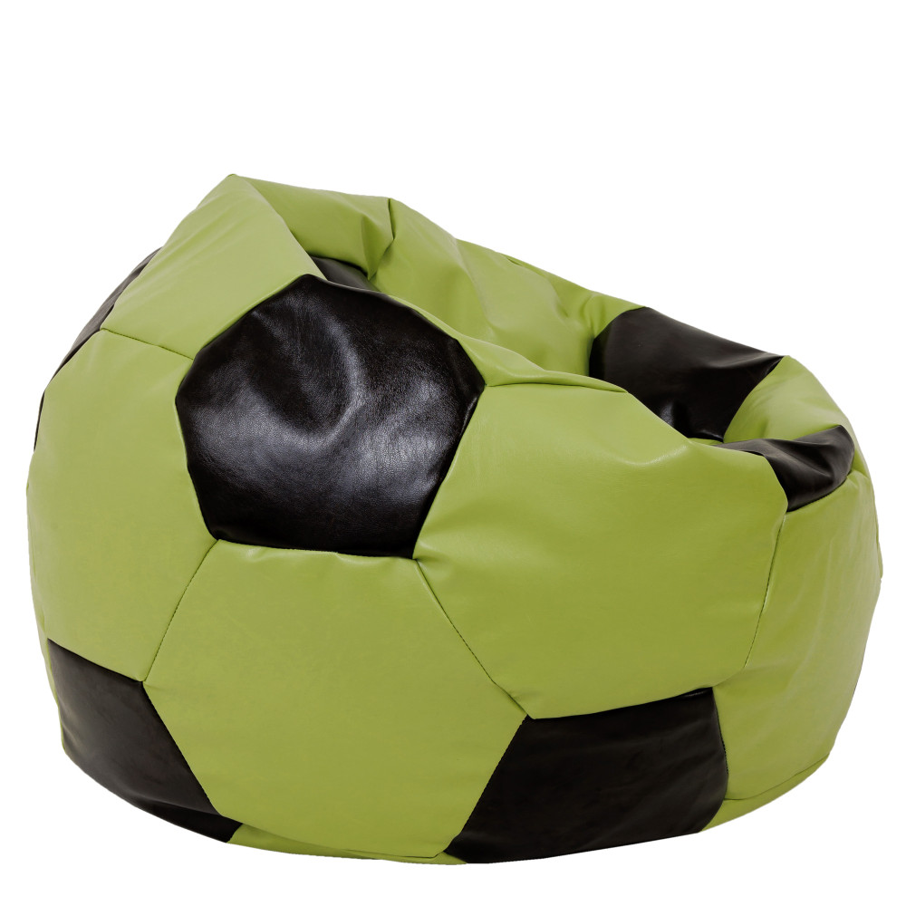 Fotoliu puf Mega Ball - imitatie piele - verde/wenge Fotoliu puf Mega Ball - imitatie piele - verde/wenge