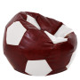 Fotoliu puf Mega Ball - imitatie piele - bordo/alb Fotoliu puf Mega Ball - imitatie piele - bordo/alb