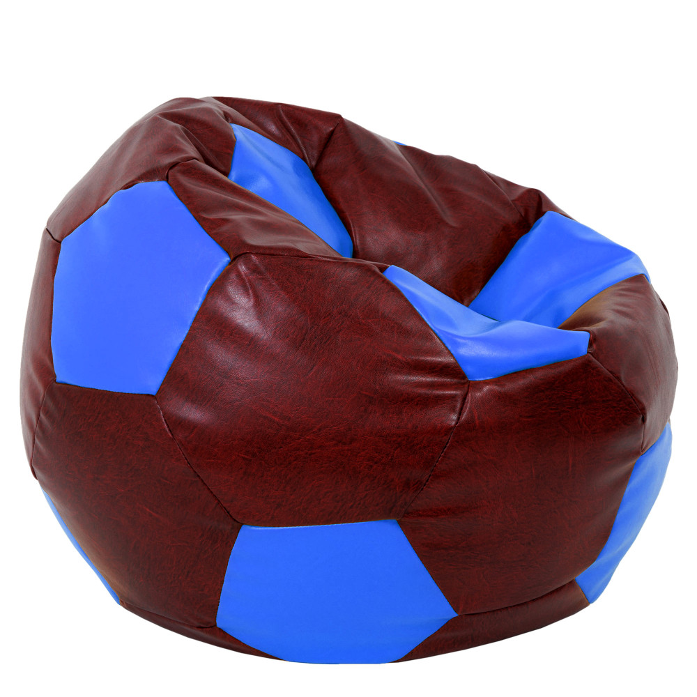 Fotoliu puf Mega Ball - imitatie piele - bordo/albastru Fotoliu puf Mega Ball - imitatie piele - bordo/albastru
