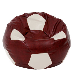 Fotoliu puf Mega Ball - imitatie piele - bordo/crem Fotoliu puf Mega Ball - imitatie piele - bordo/crem