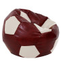 Fotoliu puf Mega Ball - imitatie piele - bordo/crem Fotoliu puf Mega Ball - imitatie piele - bordo/crem