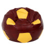 Fotoliu puf Mega Ball - imitatie piele - bordo/galben Fotoliu puf Mega Ball - imitatie piele - bordo/galben