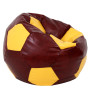 Fotoliu puf Mega Ball - imitatie piele - bordo/galben Fotoliu puf Mega Ball - imitatie piele - bordo/galben