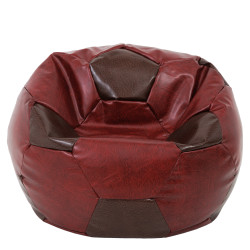 Fotoliu puf Mega Ball - imitatie piele - bordo/maro Fotoliu puf Mega Ball - imitatie piele - bordo/maro