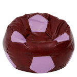 Fotoliu puf Mega Ball - imitatie piele - bordo/mov