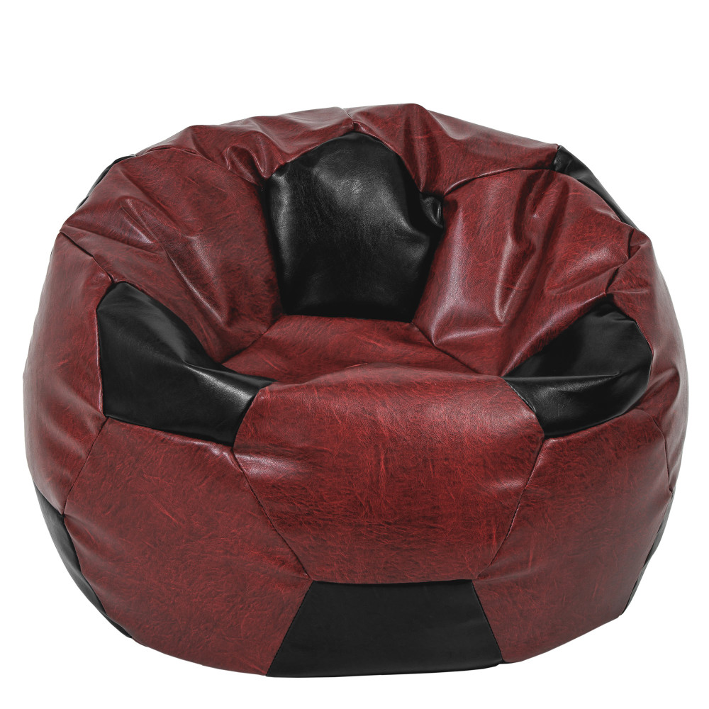 Fotoliu puf Mega Ball - imitatie piele - bordo/negru Fotoliu puf Mega Ball - imitatie piele - bordo/negru