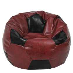 Fotoliu puf Mega Ball - imitatie piele - bordo/negru Fotoliu puf Mega Ball - imitatie piele - bordo/negru