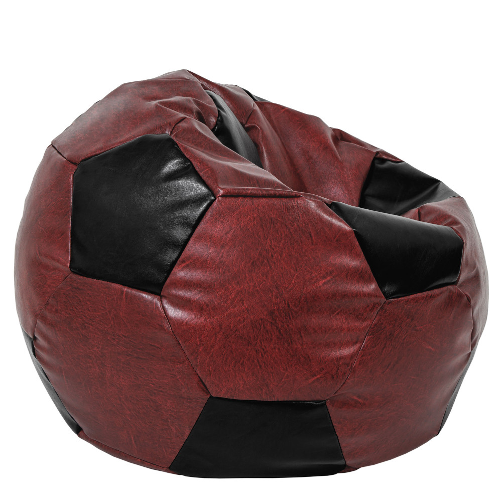 Fotoliu puf Mega Ball - imitatie piele - bordo/negru Fotoliu puf Mega Ball - imitatie piele - bordo/negru
