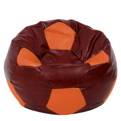 Fotoliu puf Mega Ball - imitatie piele - bordo/portocaliu Fotoliu puf Mega Ball - imitatie piele - bordo/portocaliu