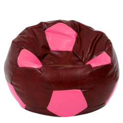 Fotoliu puf Mega Ball - imitatie piele - bordo/roz Fotoliu puf Mega Ball - imitatie piele - bordo/roz