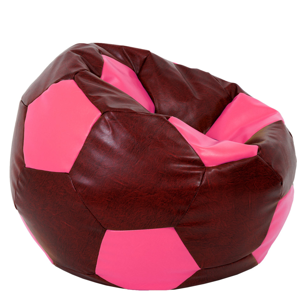 Fotoliu puf Mega Ball - imitatie piele - bordo/roz Fotoliu puf Mega Ball - imitatie piele - bordo/roz