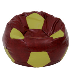 Fotoliu puf Mega Ball - imitatie piele - bordo/verde Fotoliu puf Mega Ball - imitatie piele - bordo/verde