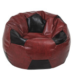 Fotoliu puf Mega Ball - imitatie piele - bordo/wenge