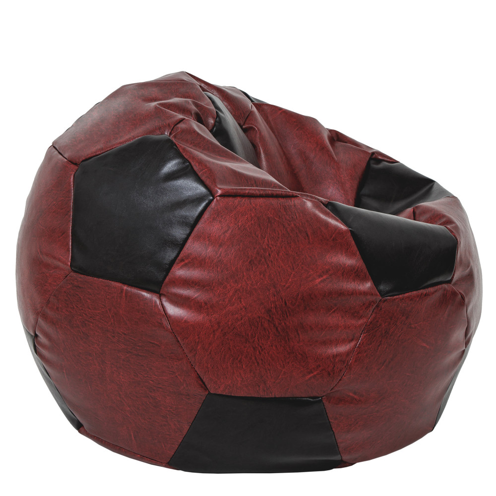 Fotoliu puf Mega Ball - imitatie piele - bordo/wenge Fotoliu puf Mega Ball - imitatie piele - bordo/wenge