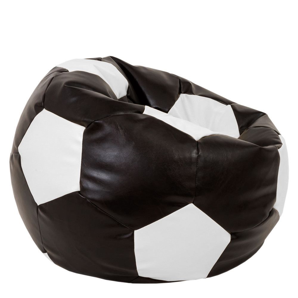 Fotoliu puf Mega Ball - imitatie piele - wenge/alb Fotoliu puf Mega Ball - imitatie piele - wenge/alb