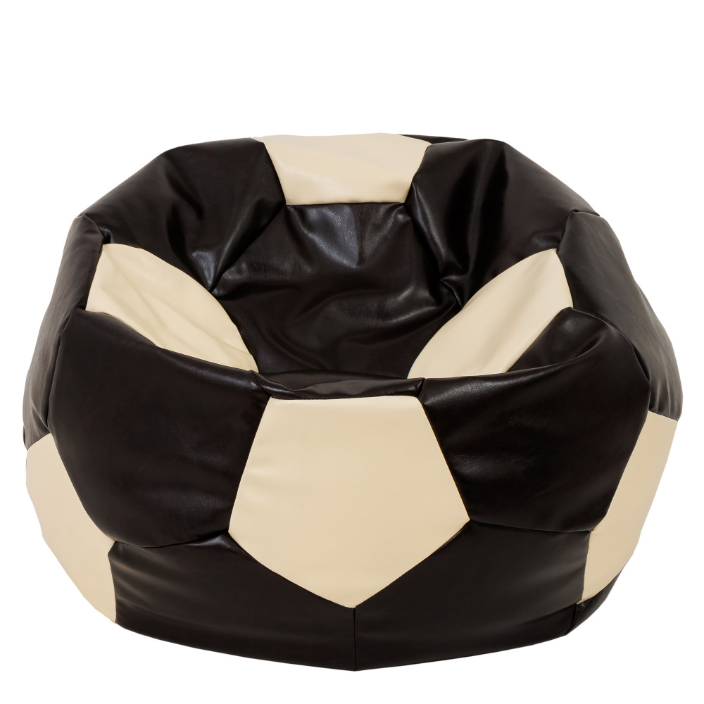 Fotoliu puf Mega Ball - imitatie piele - wenge/crem Fotoliu puf Mega Ball - imitatie piele - wenge/crem