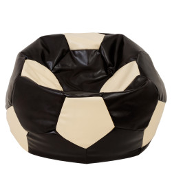 Fotoliu puf Mega Ball - imitatie piele - wenge/crem Fotoliu puf Mega Ball - imitatie piele - wenge/crem