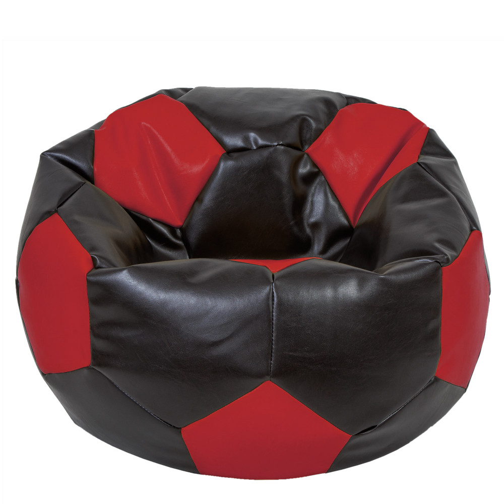 Fotoliu puf Mega Ball - imitatie piele - wenge/rosu Fotoliu puf Mega Ball - imitatie piele - wenge/rosu