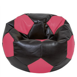 Fotoliu puf Mega Ball - imitatie piele - wenge/roz Fotoliu puf Mega Ball - imitatie piele - wenge/roz