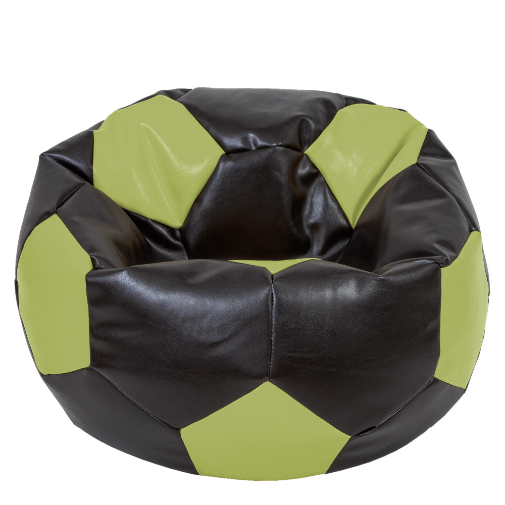 Fotoliu puf Mega Ball - imitatie piele - wenge/verde Fotoliu puf Mega Ball - imitatie piele - wenge/verde