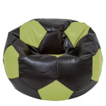 Fotoliu puf Mega Ball - imitatie piele - wenge/verde