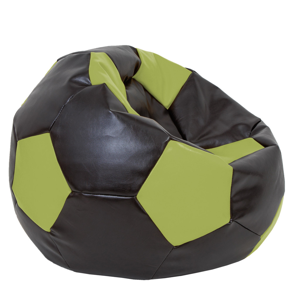 Fotoliu puf Mega Ball - imitatie piele - wenge/verde Fotoliu puf Mega Ball - imitatie piele - wenge/verde